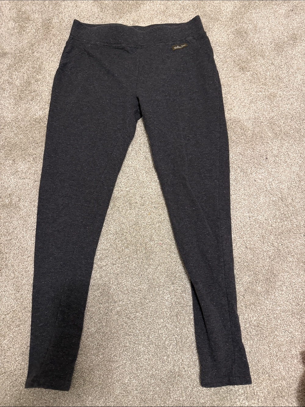 Women’s Matilda Jane grey metallic cotton spandex leggings Medium